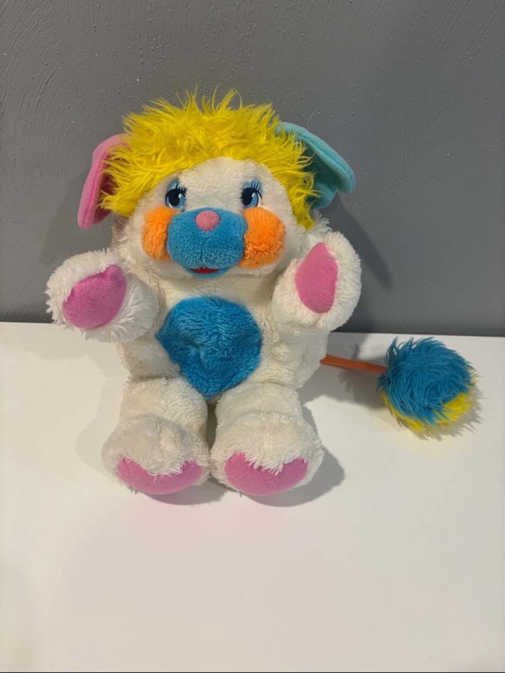1985 popplesMattel Plush Multicolor White Blue Pink Yellow Orange Stuffed Animal